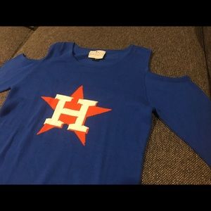 Women's small Houston Astros shoulder-less top